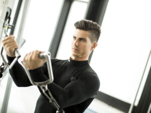 Young man training in the gym